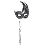 Glittered Mask w/Stick (Pack of 12) mask, glittered, mardi gras, masquerade, new year's eve, party, favor, decoration, wholesale, inexpensive, bulk