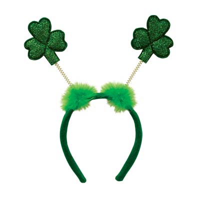 Glittered Shamrock Boppers Headband
