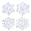 Glittered Snowflake Cutouts with silver glitter.
