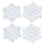 Glittered Snowflake Cutouts with silver glitter.