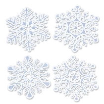 Glittered Snowflake Cutouts with silver glitter.