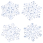 Glittered Snowflake Cutouts (Pack of 48) glittered snowflake cutouts, 14 inch snowflake decorations, winter party décor, glitter snowflake cardboard cutouts, holiday classroom decorations, two-sided glitter snowflakes, winter event supplies