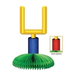 Card stock Goal Post Centerpiece with a green tissue base.