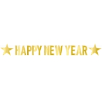 Gold Foil Happy New Year Streamer