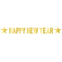 Gold Foil Happy New Year Streamer