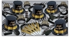 Gold Legacy Asst for 10 Gold Legacy Assortment, gold and black, party favors, new years eve, hat, tiara, horn, beads, noisemakers, leis, wholesale, inexpensive, bulk