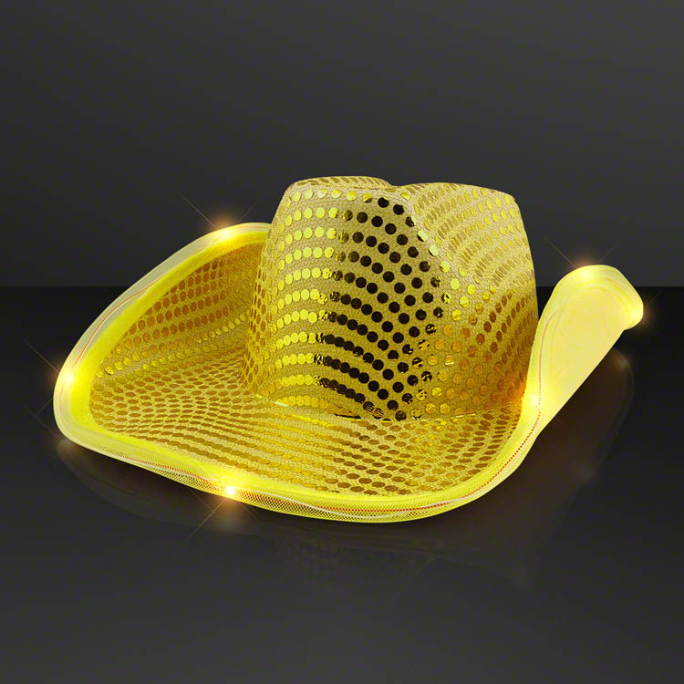 Gold Light Up Cowboy Hats
