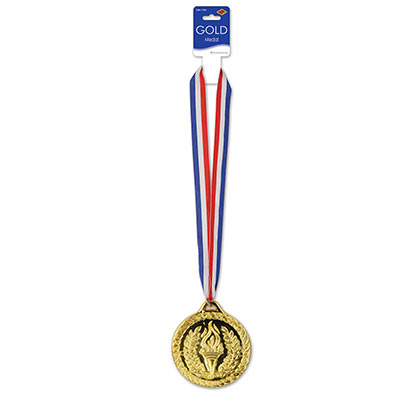 Gold Medal with Red, White and Blue Ribbon