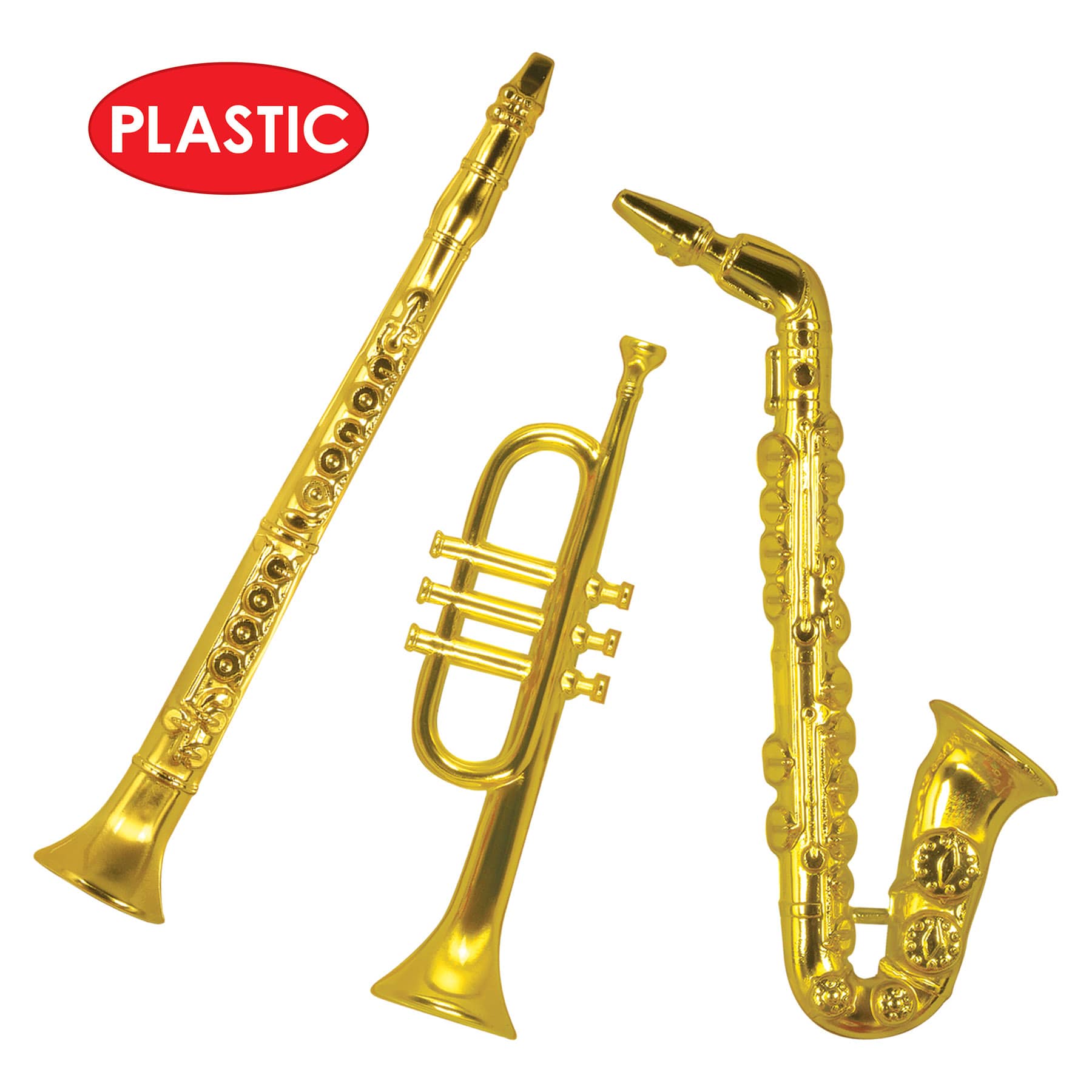 Gold Plastic Musical Instruments wall decorations 