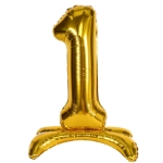  Gold Self Standing Number "1" Foil Balloons