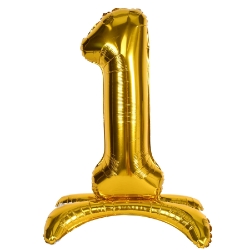  Gold Self Standing Number "1" Foil Balloons