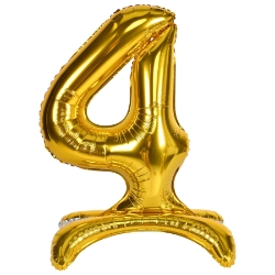  Gold Self Standing Number "4" Foil Balloons