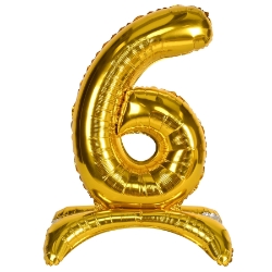  Gold Self Standing Number "6" Foil Balloons