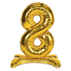  Gold Self Standing Number "8" Foil Balloons
