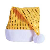 Gold Sequin-Sheen Santa Hat 