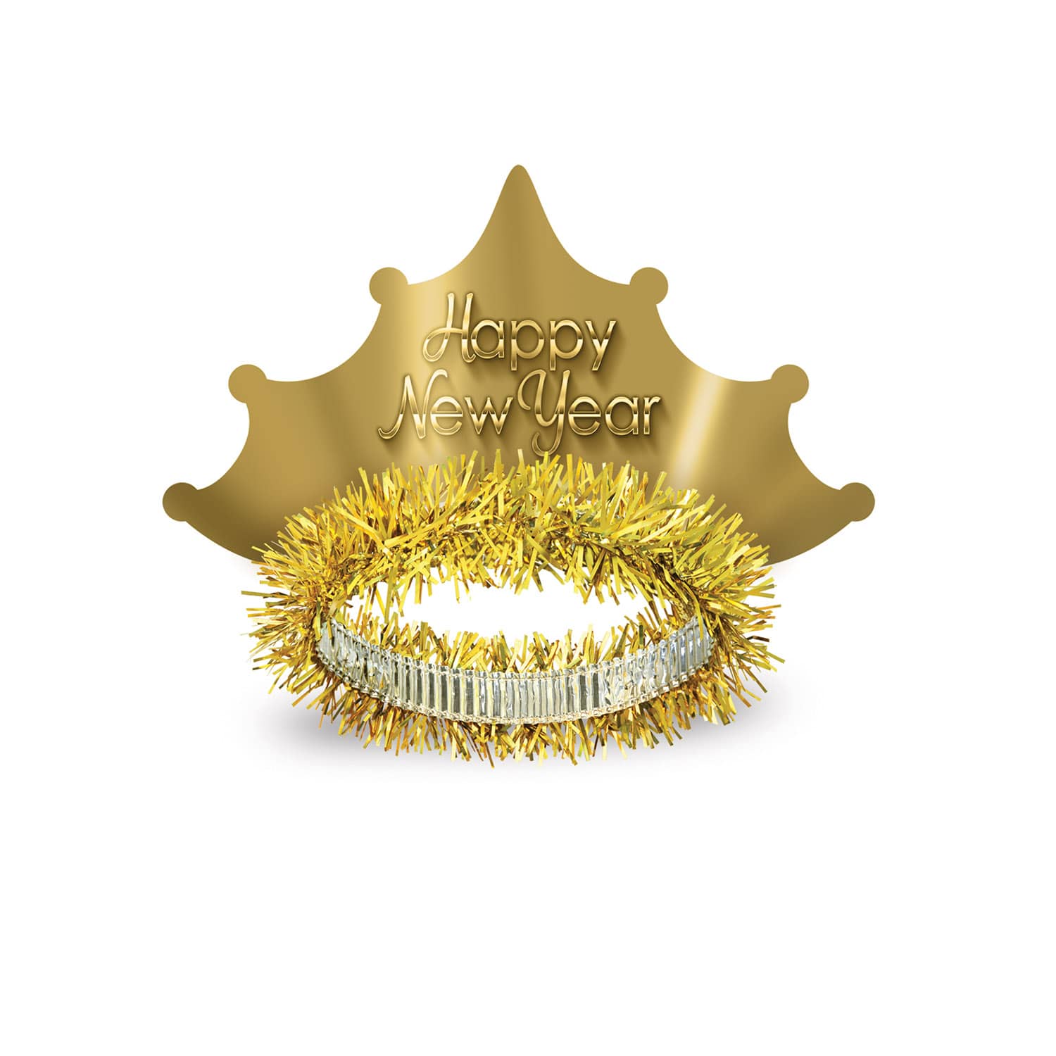 Golden tiaras with gold fringed wire band
