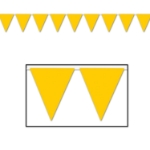 Golden-Yellow Pennant Banner (Pack of 12) golden yellow pennant banner, yellow party decorations, all-weather pennant banner, outdoor event banners, yellow flag banner, school spirit décor, Party Express pennant banner, festival decorations, sports event décor, yellow hanging banner