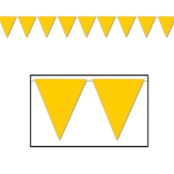 Golden-Yellow Pennant Banner (Pack of 12) golden yellow pennant banner, yellow party decorations, all-weather pennant banner, outdoor event banners, yellow flag banner, school spirit décor, Party Express pennant banner, festival decorations, sports event décor, yellow hanging banner