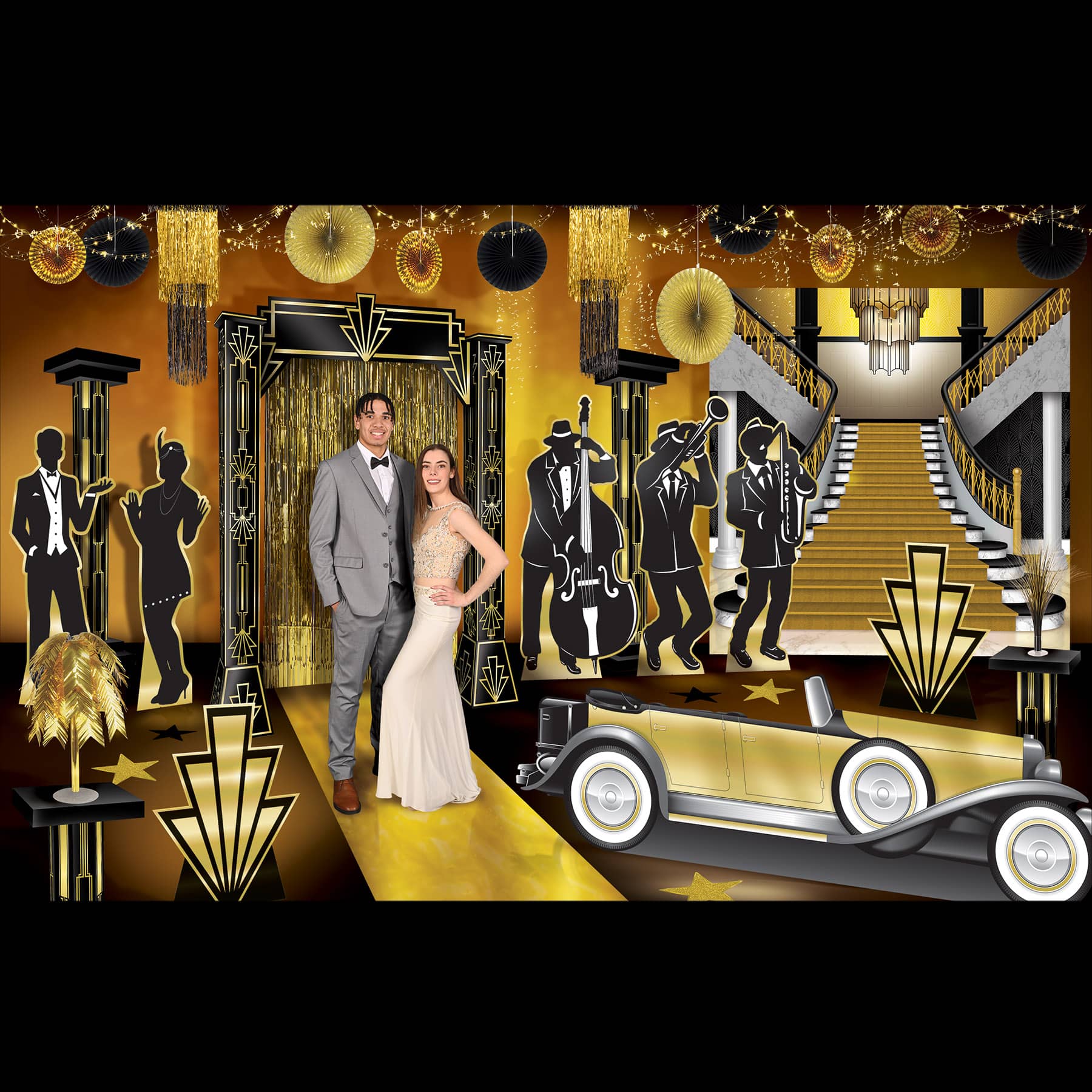 Great 20s Prom Kit (49 Total Pieces Per Kit) great 20s prom kit, roaring twenties decorations, gatsby party décor, art deco prom theme, 1920s event decorations, vintage prom kit, 20s themed party supplies, Party Express prom kit