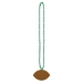 Green small round beads with football medallion attached.