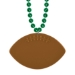 Green Beads w/Football Medallion (Pack of 12)  - 53962-G