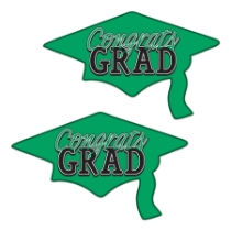 Green Congrats Grad Cutouts