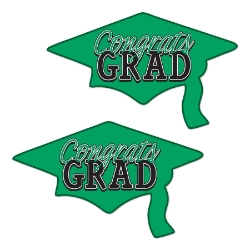 Green Congrats Grad Cutouts