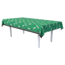 Green Congrats Grad Tablecover (Pack of 12) green graduation tablecover, congrats grad tablecover, plastic grad tablecloth, 54 x 108 tablecover, graduation cap tablecover, graduation party supplies, green grad decorations, Party Express tablecovers, pack of 12 tablecovers