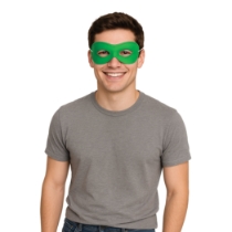 Green Fabric Hero Mask (Pack of 12) green hero mask, green fabric mask, hero mask pack of 12, elastic superhero mask, kids party masks, costume accessories, superhero masks bulk, group costume masks, party express mask