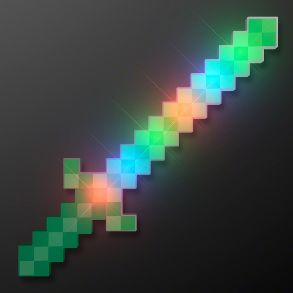 8-Bit Pixel Sword with Multicolor LEDs