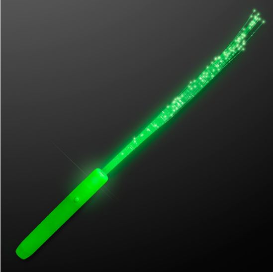 Green LED Flashing Stick Wands (Pack of 12) Light up, glow, inexpensive, wholesale, bulk, green, new year's eve, st. patrick's day, party favor, decoration, wand, cheer stick, team spirit