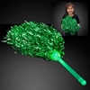DISC-Green Light Up Team Spirit Pom Poms (Pack of 12) Team spirit, Game Day, New Years Eve, St. Patricks Day, Mardi Gras, Shakers, Pom poms, Light up, Glow in the dark, Noisemakers, Wholesale, Party supplies, Bulk, Inexpensive