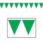 Green Pennant Banner (Pack of 12) green pennant banner, all-weather pennant banner, green party decorations, outdoor event banners, sports team pennants, green flag banner, Party Express pennant banner, festival decorations, school event décor, green hanging banner
