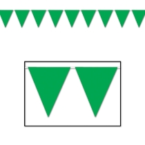 Green Pennant Banner (Pack of 12) green pennant banner, all-weather pennant banner, green party decorations, outdoor event banners, sports team pennants, green flag banner, Party Express pennant banner, festival decorations, school event décor, green hanging banner