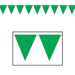 Green Pennant Banner (Pack of 12) green pennant banner, all-weather pennant banner, green party decorations, outdoor event banners, sports team pennants, green flag banner, Party Express pennant banner, festival decorations, school event décor, green hanging banner