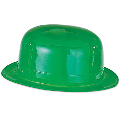Plain green derby molded with plastic material.