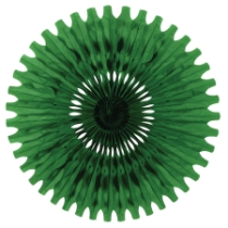 Green Tissue Fan (Pack of 12) green tissue fan, 25 inch tissue fan, green party decorations, tissue paper fan, hanging party décor, Party Express tissue fan, green wall décor, event backdrop decorations
