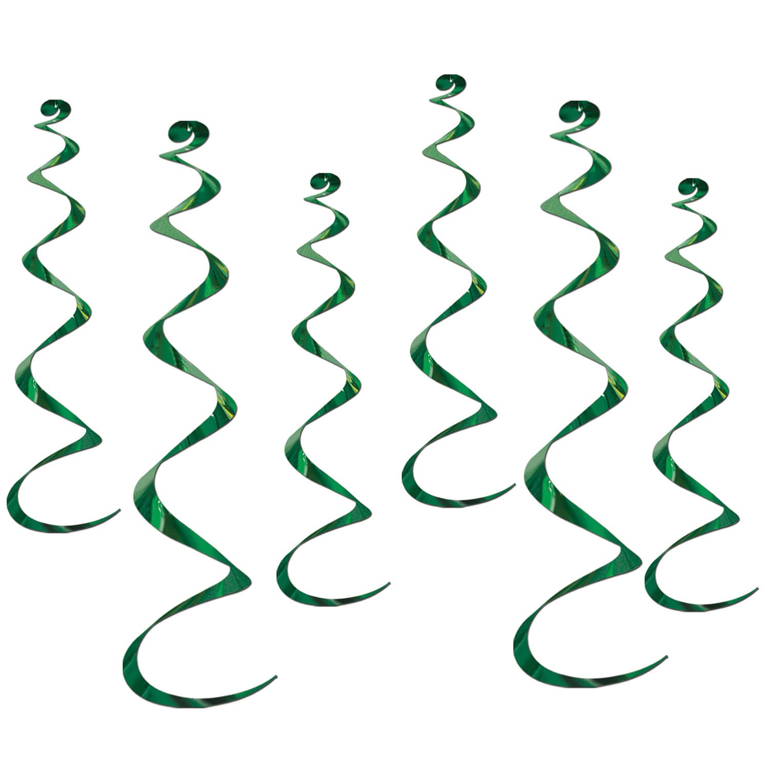 Metallic green whirls for ceiling decoration.