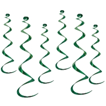 Metallic green whirls for ceiling decoration.