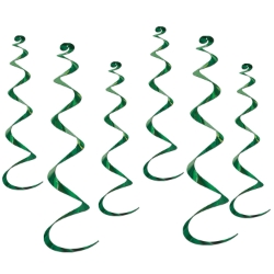 Metallic green whirls for ceiling decoration.