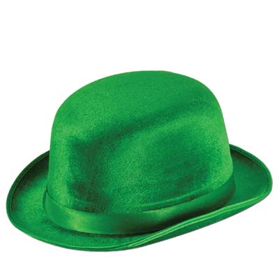 Green Velvet Derby Hat for St.Patrick's Day