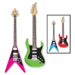 Different Shapes Electric Guitar Cutouts wall decorations for 80's themed party