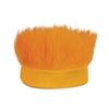 Gold/Orange fabric headband with  hair like material standing straight up.