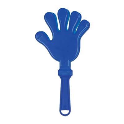 Plastic blue giant hand clapper.