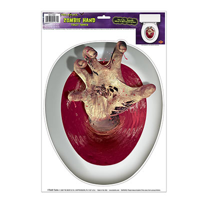 Hand Toilet Topper Peel N Place (Pack of 12) Halloween, hand, murder, spooky, scary, toilet, window cling