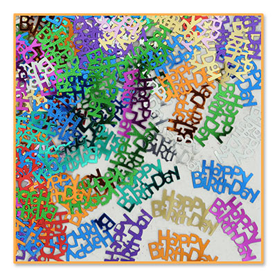 Happy Birthday Confetti in Multiple Metallic Colors 