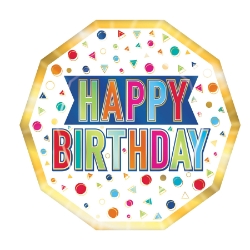 Happy Birthday Decagon Plates 