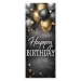 Black, Gold & Silver Happy Birthday Door Cover