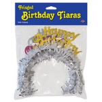 Happy Birthday Tiaras with Silver Fringe 