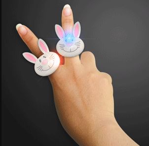 Happy Bunny Rabbit LED Rings. These Happy Bunny Rabbit LED Rings are perfect Easter egg stuffers for the kiddos.